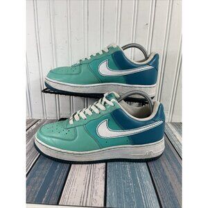 Nike Air Force 1 315115-411 Azure Teal Tropical & White Womens Sneakers Sz  8.5